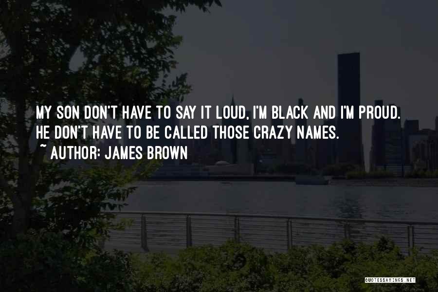 James Brown Quotes: My Son Don't Have To Say It Loud, I'm Black And I'm Proud. He Don't Have To Be Called Those