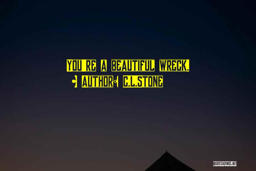 C.L.Stone Quotes: You're A Beautiful Wreck.