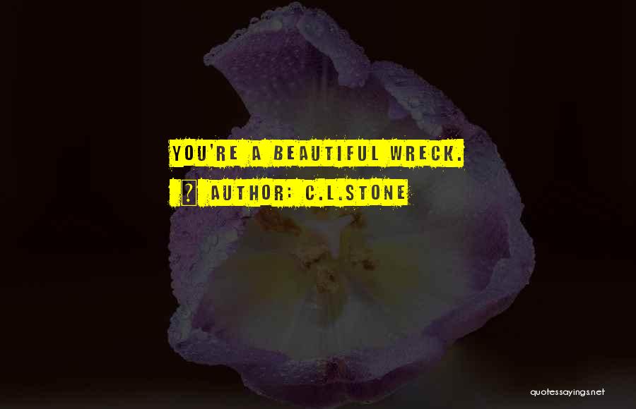 C.L.Stone Quotes: You're A Beautiful Wreck.