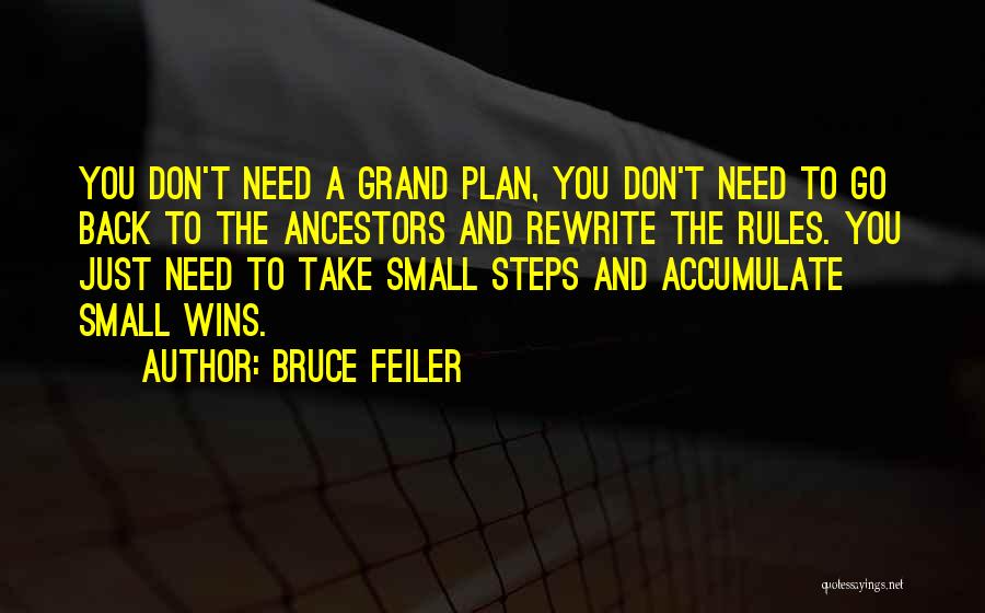 Bruce Feiler Quotes: You Don't Need A Grand Plan, You Don't Need To Go Back To The Ancestors And Rewrite The Rules. You