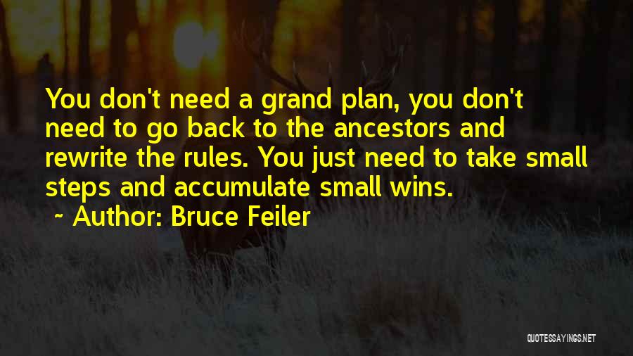 Bruce Feiler Quotes: You Don't Need A Grand Plan, You Don't Need To Go Back To The Ancestors And Rewrite The Rules. You