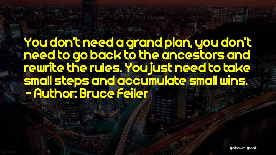 Bruce Feiler Quotes: You Don't Need A Grand Plan, You Don't Need To Go Back To The Ancestors And Rewrite The Rules. You