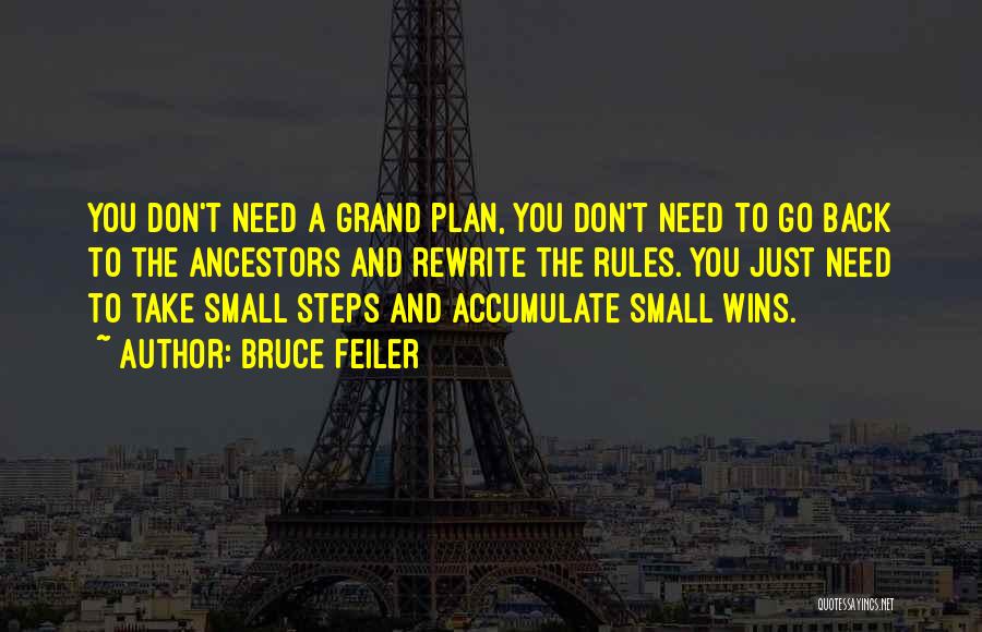 Bruce Feiler Quotes: You Don't Need A Grand Plan, You Don't Need To Go Back To The Ancestors And Rewrite The Rules. You