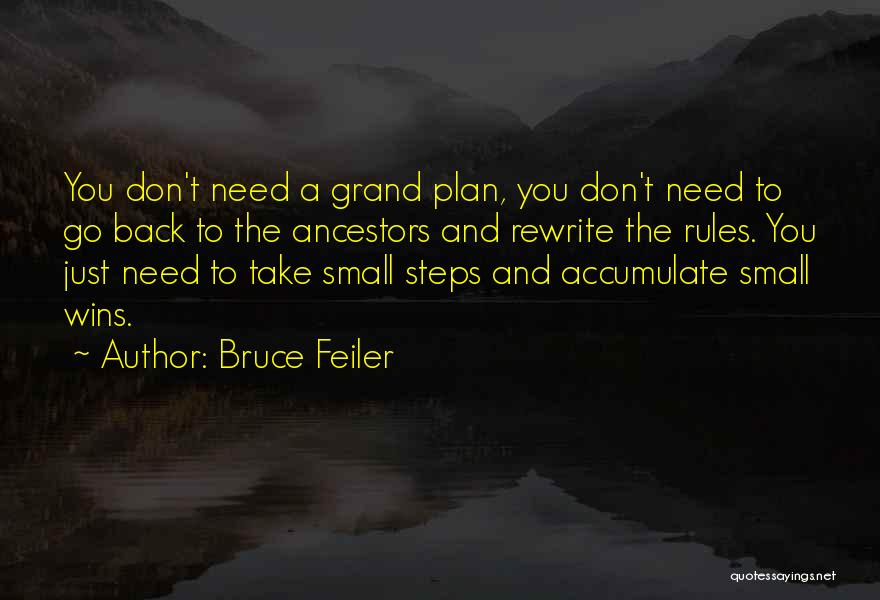 Bruce Feiler Quotes: You Don't Need A Grand Plan, You Don't Need To Go Back To The Ancestors And Rewrite The Rules. You