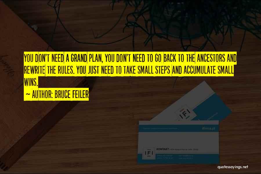 Bruce Feiler Quotes: You Don't Need A Grand Plan, You Don't Need To Go Back To The Ancestors And Rewrite The Rules. You