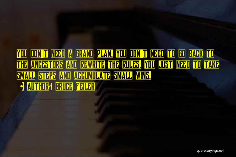 Bruce Feiler Quotes: You Don't Need A Grand Plan, You Don't Need To Go Back To The Ancestors And Rewrite The Rules. You