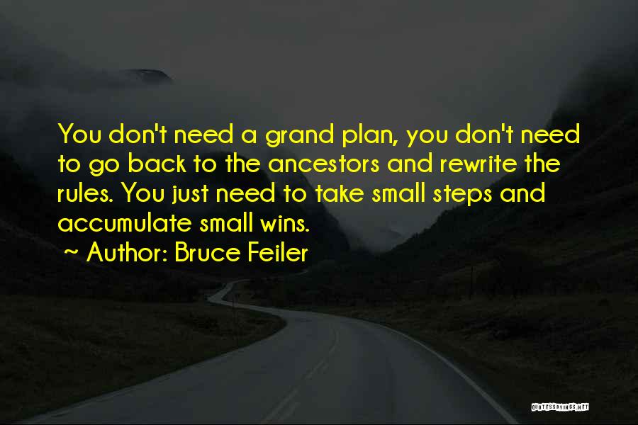 Bruce Feiler Quotes: You Don't Need A Grand Plan, You Don't Need To Go Back To The Ancestors And Rewrite The Rules. You