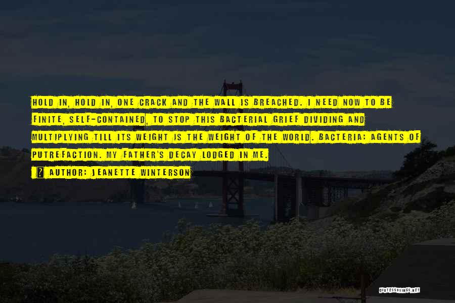 Jeanette Winterson Quotes: Hold In, Hold In, One Crack And The Wall Is Breached. I Need Now To Be Finite, Self-contained, To Stop
