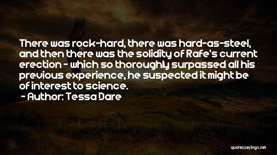 Tessa Dare Quotes: There Was Rock-hard, There Was Hard-as-steel, And Then There Was The Solidity Of Rafe's Current Erection - Which So Thoroughly