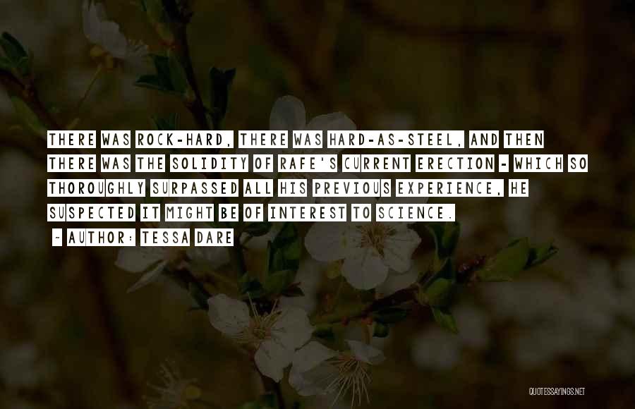 Tessa Dare Quotes: There Was Rock-hard, There Was Hard-as-steel, And Then There Was The Solidity Of Rafe's Current Erection - Which So Thoroughly