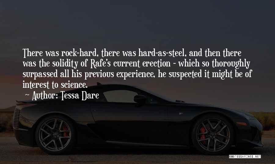 Tessa Dare Quotes: There Was Rock-hard, There Was Hard-as-steel, And Then There Was The Solidity Of Rafe's Current Erection - Which So Thoroughly