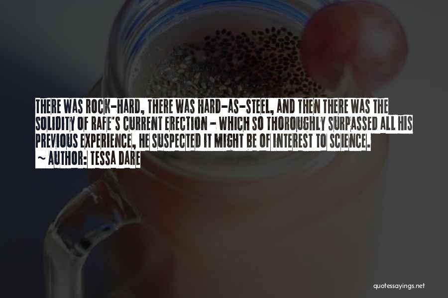 Tessa Dare Quotes: There Was Rock-hard, There Was Hard-as-steel, And Then There Was The Solidity Of Rafe's Current Erection - Which So Thoroughly