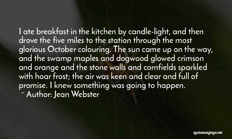 Jean Webster Quotes: I Ate Breakfast In The Kitchen By Candle-light, And Then Drove The Five Miles To The Station Through The Most