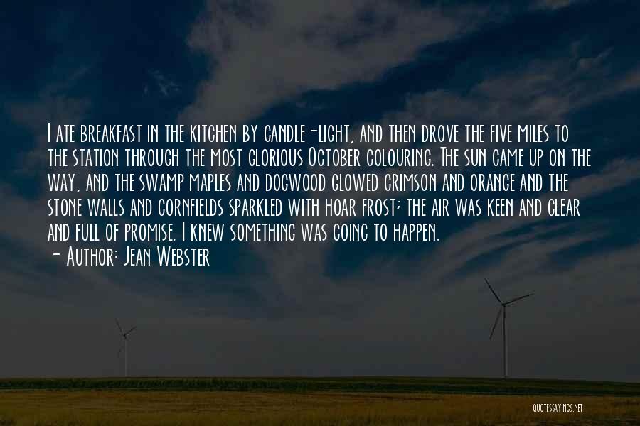 Jean Webster Quotes: I Ate Breakfast In The Kitchen By Candle-light, And Then Drove The Five Miles To The Station Through The Most