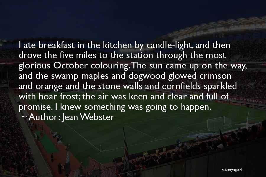 Jean Webster Quotes: I Ate Breakfast In The Kitchen By Candle-light, And Then Drove The Five Miles To The Station Through The Most