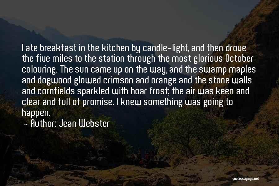 Jean Webster Quotes: I Ate Breakfast In The Kitchen By Candle-light, And Then Drove The Five Miles To The Station Through The Most