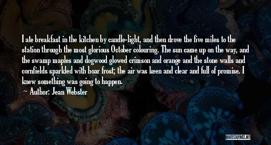 Jean Webster Quotes: I Ate Breakfast In The Kitchen By Candle-light, And Then Drove The Five Miles To The Station Through The Most