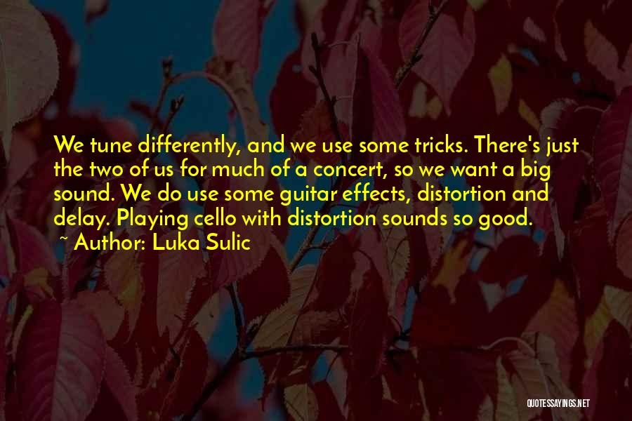 Luka Sulic Quotes: We Tune Differently, And We Use Some Tricks. There's Just The Two Of Us For Much Of A Concert, So