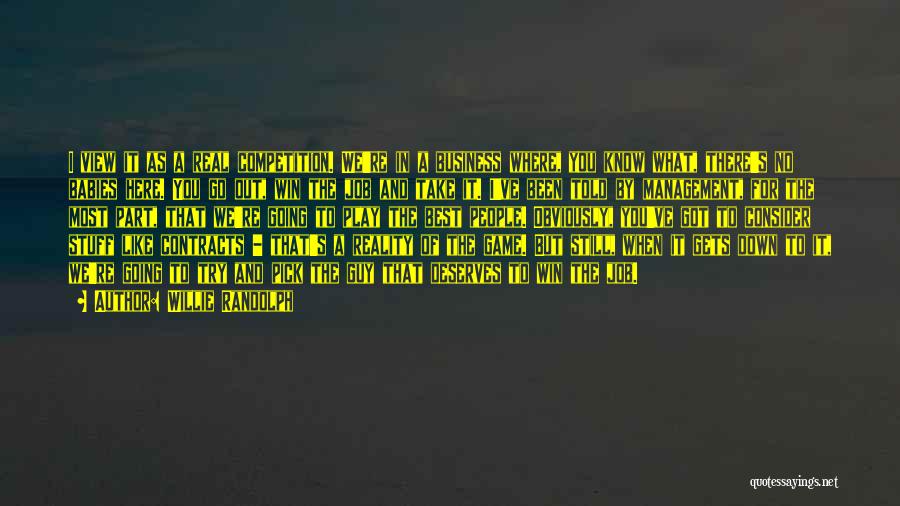 Willie Randolph Quotes: I View It As A Real Competition. We're In A Business Where, You Know What, There's No Babies Here. You