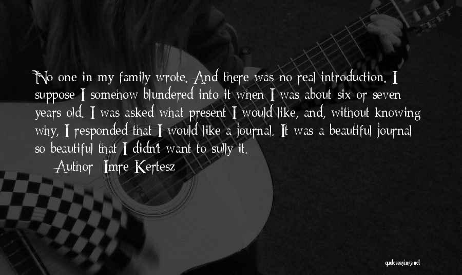 Imre Kertesz Quotes: No One In My Family Wrote. And There Was No Real Introduction. I Suppose I Somehow Blundered Into It When