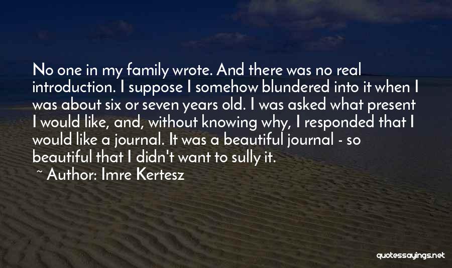 Imre Kertesz Quotes: No One In My Family Wrote. And There Was No Real Introduction. I Suppose I Somehow Blundered Into It When