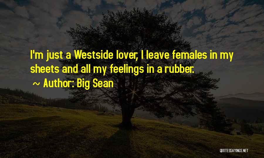 Big Sean Quotes: I'm Just A Westside Lover, I Leave Females In My Sheets And All My Feelings In A Rubber.