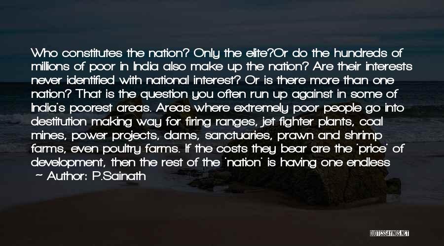 P.Sainath Quotes: Who Constitutes The Nation? Only The Elite?or Do The Hundreds Of Millions Of Poor In India Also Make Up The