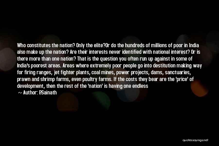 P.Sainath Quotes: Who Constitutes The Nation? Only The Elite?or Do The Hundreds Of Millions Of Poor In India Also Make Up The