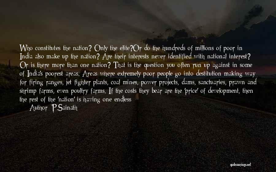 P.Sainath Quotes: Who Constitutes The Nation? Only The Elite?or Do The Hundreds Of Millions Of Poor In India Also Make Up The