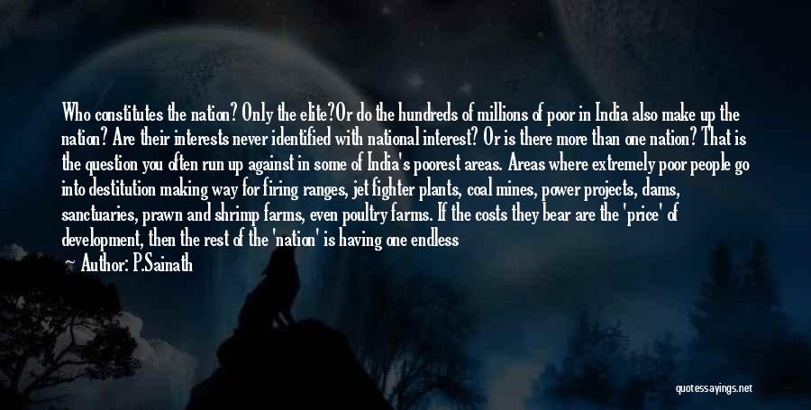 P.Sainath Quotes: Who Constitutes The Nation? Only The Elite?or Do The Hundreds Of Millions Of Poor In India Also Make Up The