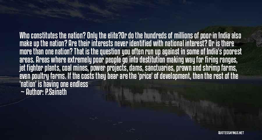 P.Sainath Quotes: Who Constitutes The Nation? Only The Elite?or Do The Hundreds Of Millions Of Poor In India Also Make Up The