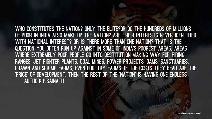 P.Sainath Quotes: Who Constitutes The Nation? Only The Elite?or Do The Hundreds Of Millions Of Poor In India Also Make Up The