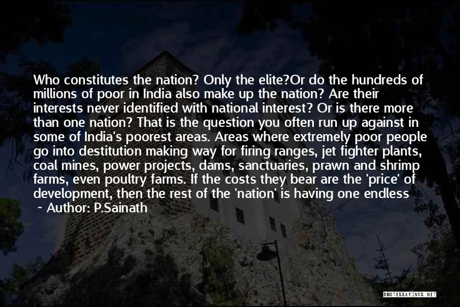 P.Sainath Quotes: Who Constitutes The Nation? Only The Elite?or Do The Hundreds Of Millions Of Poor In India Also Make Up The