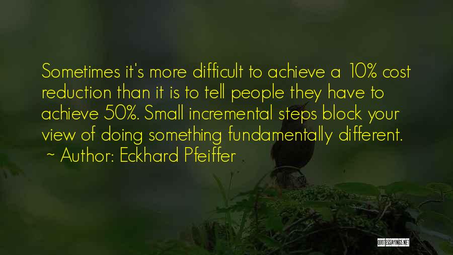 Eckhard Pfeiffer Quotes: Sometimes It's More Difficult To Achieve A 10% Cost Reduction Than It Is To Tell People They Have To Achieve