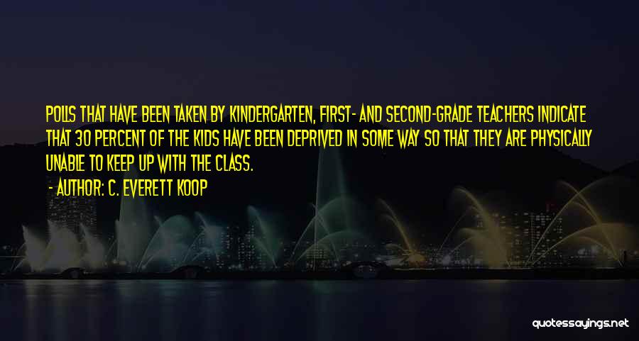C. Everett Koop Quotes: Polls That Have Been Taken By Kindergarten, First- And Second-grade Teachers Indicate That 30 Percent Of The Kids Have Been