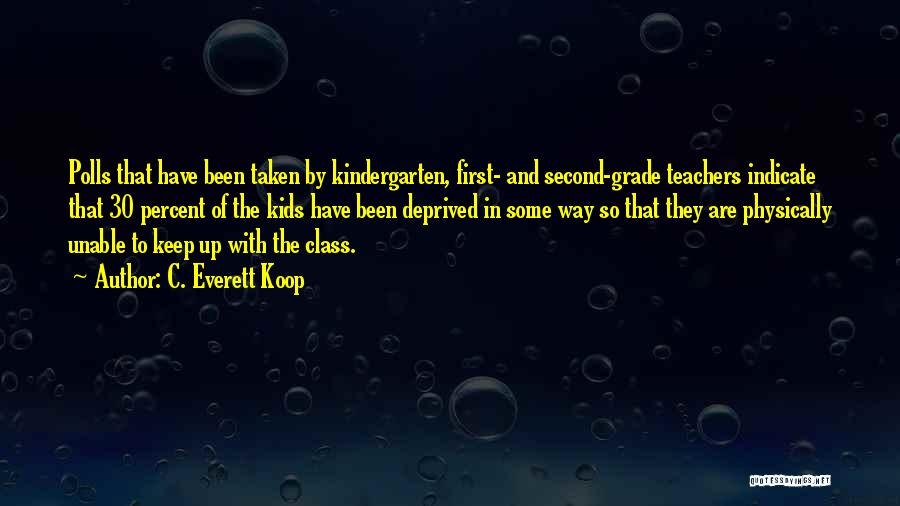 C. Everett Koop Quotes: Polls That Have Been Taken By Kindergarten, First- And Second-grade Teachers Indicate That 30 Percent Of The Kids Have Been