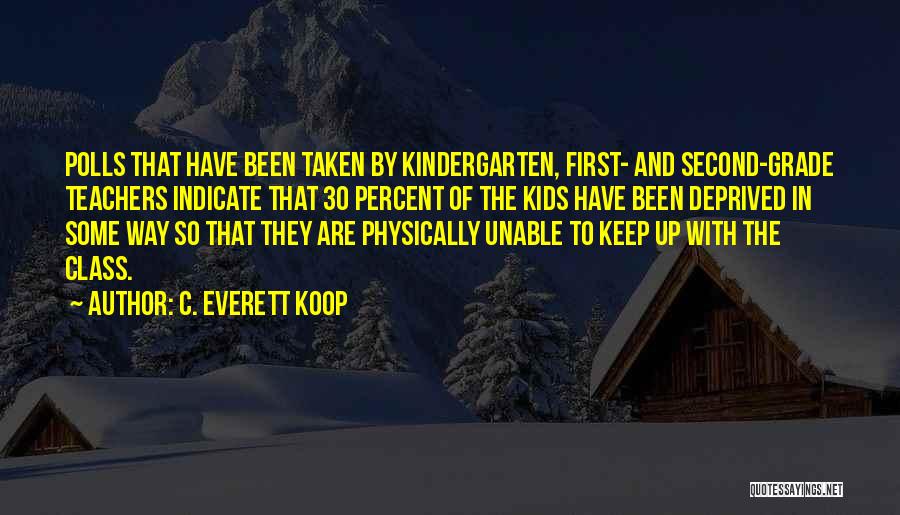 C. Everett Koop Quotes: Polls That Have Been Taken By Kindergarten, First- And Second-grade Teachers Indicate That 30 Percent Of The Kids Have Been