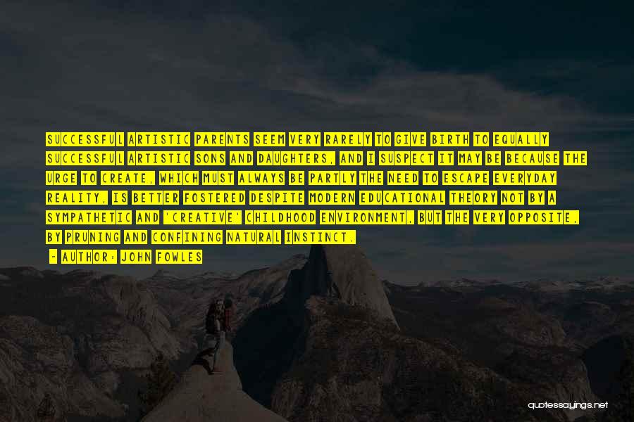 John Fowles Quotes: Successful Artistic Parents Seem Very Rarely To Give Birth To Equally Successful Artistic Sons And Daughters, And I Suspect It