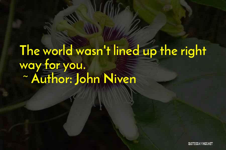 John Niven Quotes: The World Wasn't Lined Up The Right Way For You.