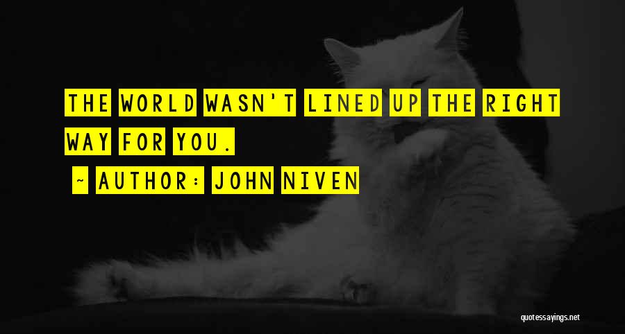 John Niven Quotes: The World Wasn't Lined Up The Right Way For You.