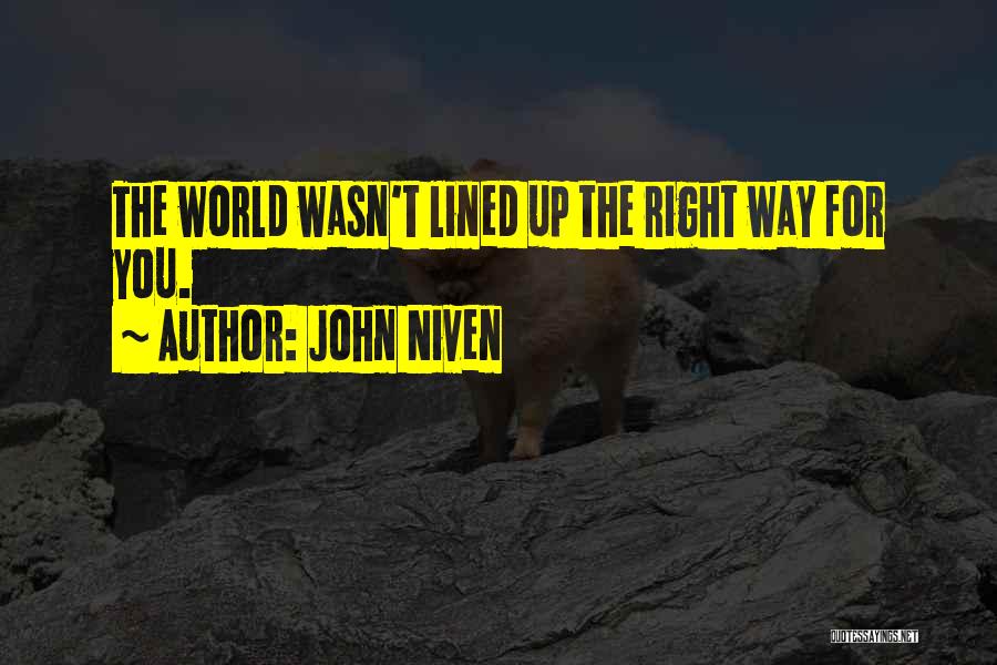 John Niven Quotes: The World Wasn't Lined Up The Right Way For You.
