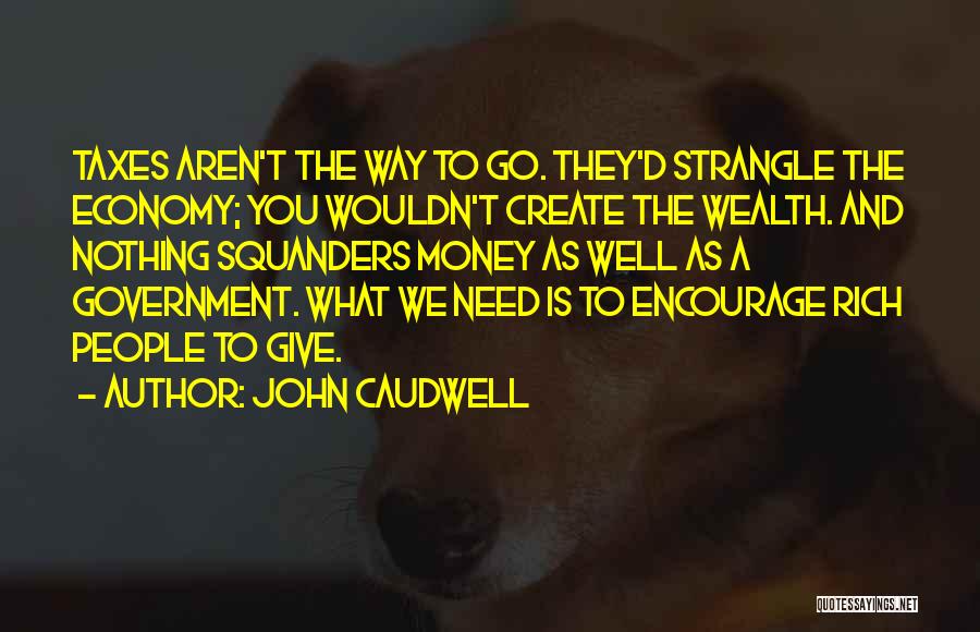 John Caudwell Quotes: Taxes Aren't The Way To Go. They'd Strangle The Economy; You Wouldn't Create The Wealth. And Nothing Squanders Money As