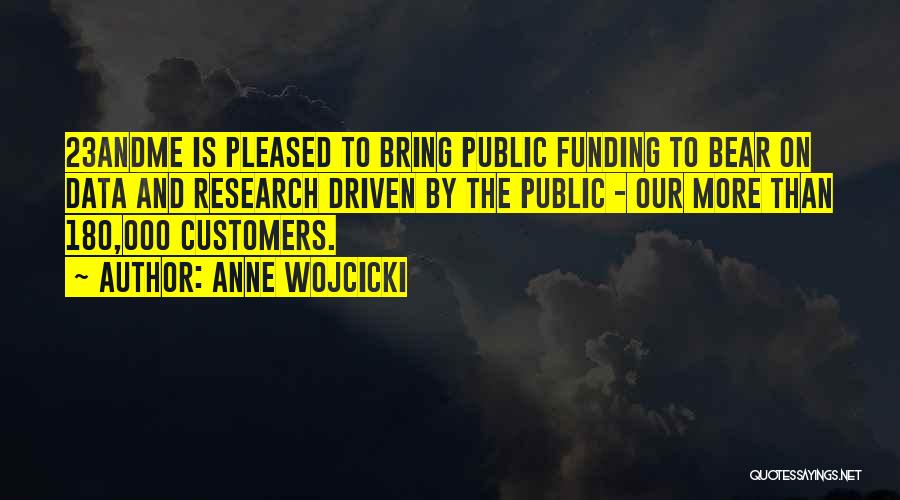 Anne Wojcicki Quotes: 23andme Is Pleased To Bring Public Funding To Bear On Data And Research Driven By The Public - Our More