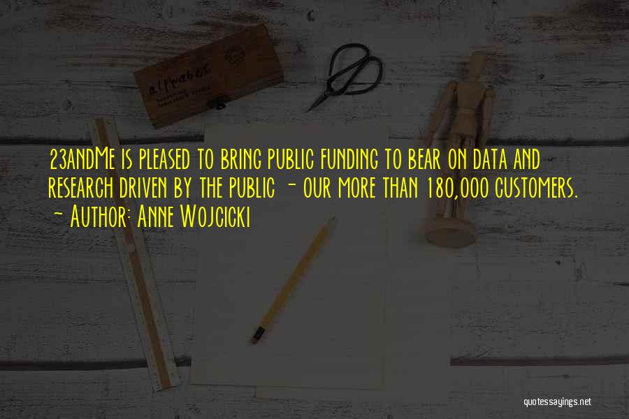 Anne Wojcicki Quotes: 23andme Is Pleased To Bring Public Funding To Bear On Data And Research Driven By The Public - Our More
