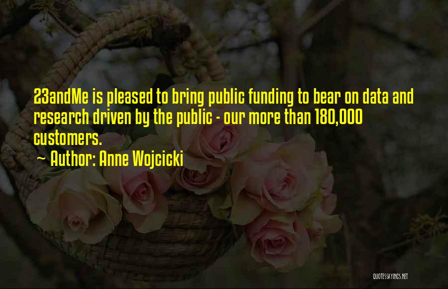 Anne Wojcicki Quotes: 23andme Is Pleased To Bring Public Funding To Bear On Data And Research Driven By The Public - Our More