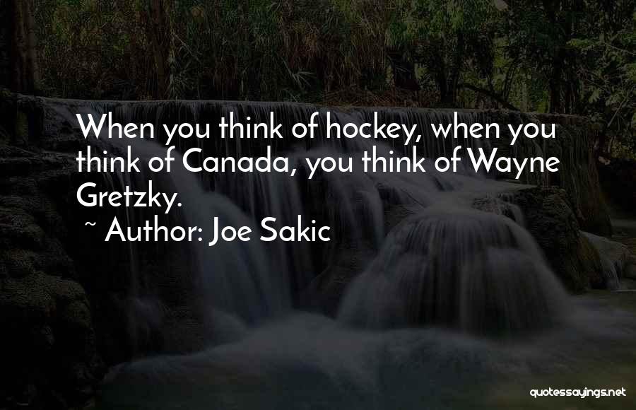 Joe Sakic Quotes: When You Think Of Hockey, When You Think Of Canada, You Think Of Wayne Gretzky.