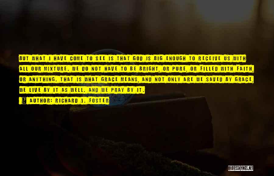 Richard J. Foster Quotes: But What I Have Come To See Is That God Is Big Enough To Receive Us With All Our Mixture.