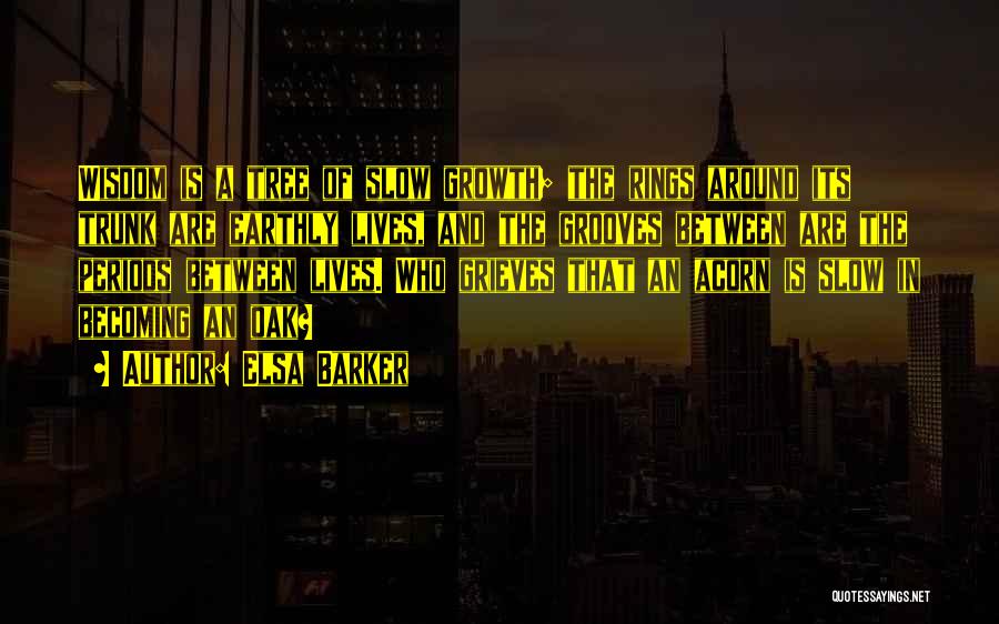 Elsa Barker Quotes: Wisdom Is A Tree Of Slow Growth; The Rings Around Its Trunk Are Earthly Lives, And The Grooves Between Are