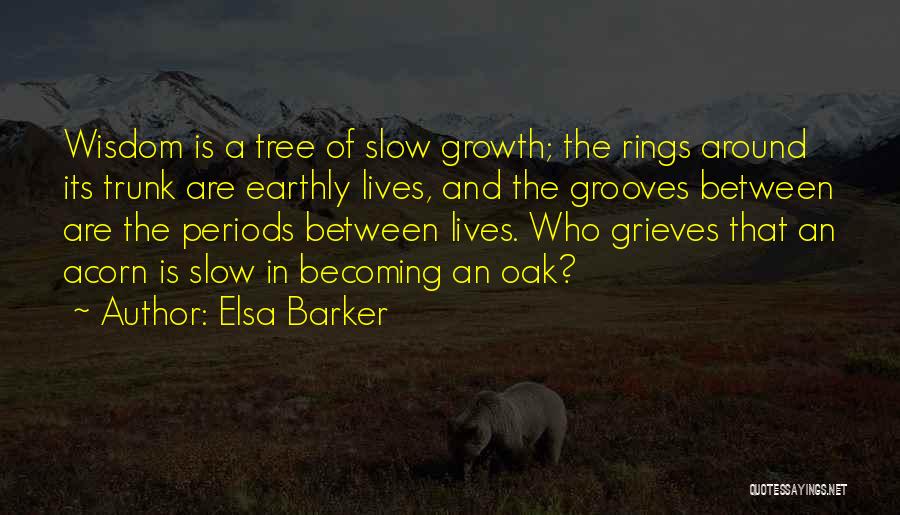 Elsa Barker Quotes: Wisdom Is A Tree Of Slow Growth; The Rings Around Its Trunk Are Earthly Lives, And The Grooves Between Are