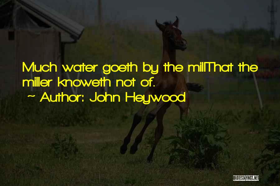 John Heywood Quotes: Much Water Goeth By The Millthat The Miller Knoweth Not Of.